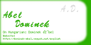 abel dominek business card